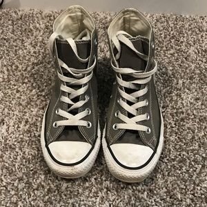 Grey high top converse